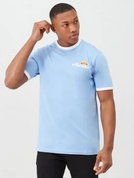 Image of Ellesse Agrigento Ringer T-Shirt - Light Blue