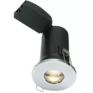 Image of IP65 Bathroom FIRE RATED GU10 Lamp Ceiling Down Light Chrome PUSH FIT FAST FIX
