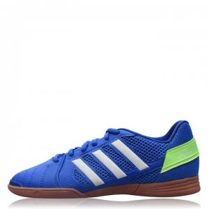 Image of adidas Top Sala Junior Indoor Football Trainers - Blue/White
