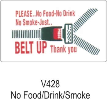 Image of Outdoor Grade Vinyl Sticker White No Food/Drink/Smoking CASTLE PROMOTIONS V428