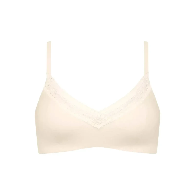 Image of Sloggi Go Ribbed Padded Bra Without Underwiring Angora Ecru Women XL