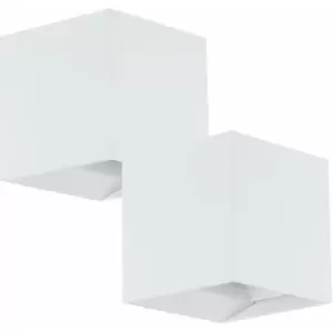 Image of Loops - 2 pack IP54 Outdoor Wall Flood Light White Adjustable 3.3W LED Porch Lamp