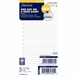 Image of Filofax Refill Day Per Page Personal 2021 21-68441