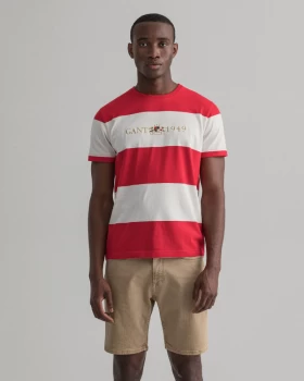 Image of GANT Mens Flag Crest T-Shirt - Bright Red - S