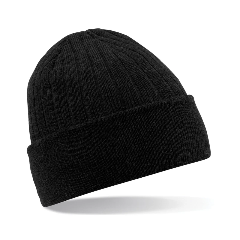 Image of Beechfield Beechfield Men Thinsulate Beanie in Black One Size Male 5063527292339