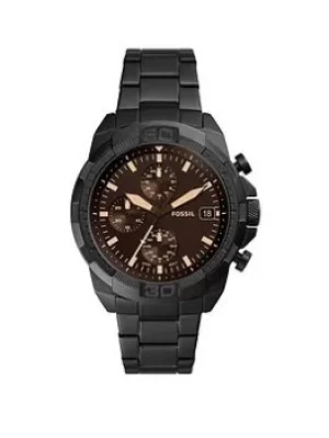 Image of Fossil Fossil 44Mm Bronson Stainless Steel Men Watch, Black, Men