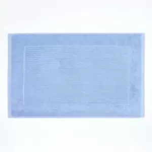 Image of Imperial Plain Cotton Light Blue Bath Mat - Blue - Blue - Blue - Homescapes