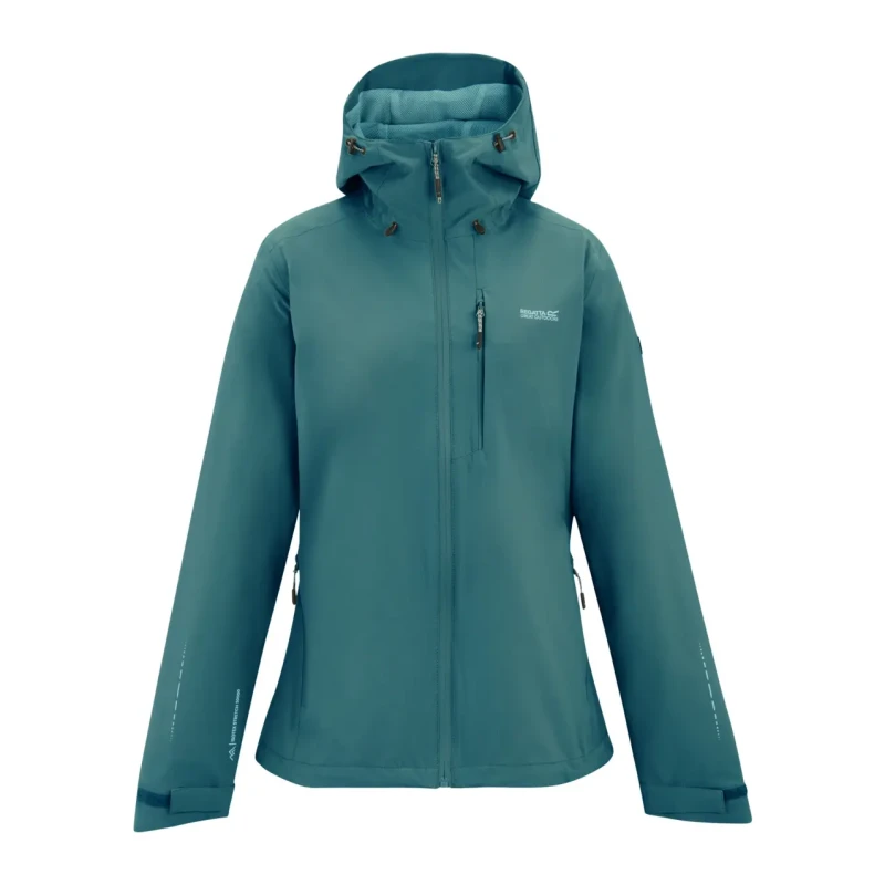 Image of Womens waterproof jacket Regatta Oklarna Vert Female 40
