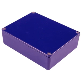 Image of Hammond 1590BBCB Aluminium 'Stomp Box' Enclosure Blue (119 x 94 x ...