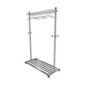 Image of Original Coat and Garment Rack Mobile 4 Wheels Shelves Capacity 40 50 Hangers