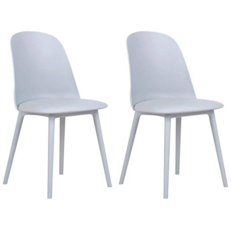 Image of Beliani Set Of 2 Dining Chairs Fomby Light Blue