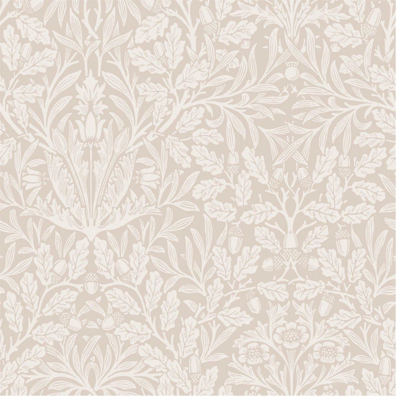 Image of William Morris at Home Acorn Hessian Wallpaper Wallpaper One size Cream 73450669000
