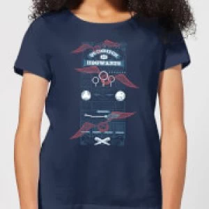 Image of Harry Potter Quidditch At Hogwarts Womens T-Shirt - Navy - M