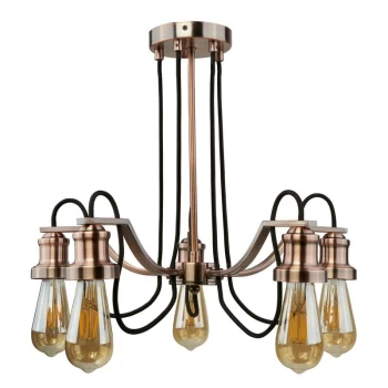 Image of Searchlight Oliva - 5 Light Chandelier Black, Chrome Finish, E27