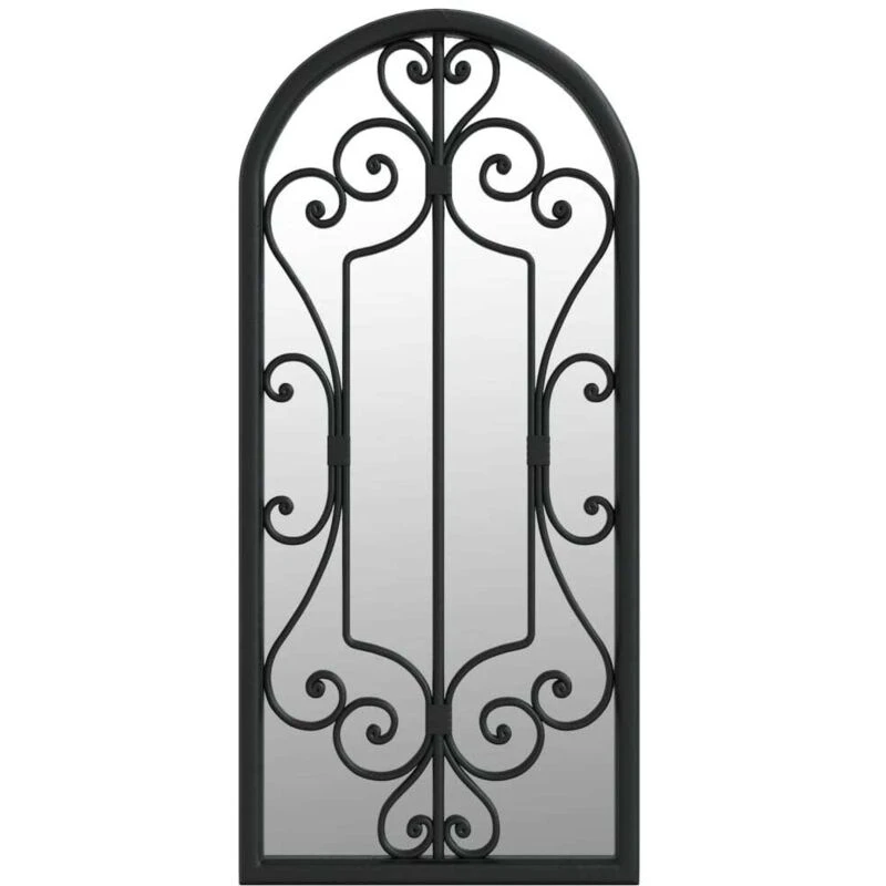 Image of VIDAXL Garden Mirror Black 100x45cm Iron for Outdoor Use Vidaxl 8720286767641