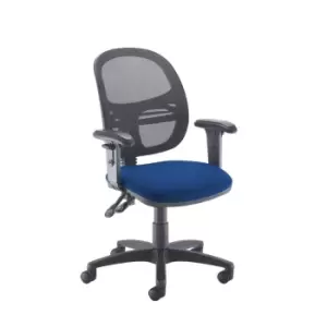 Image of Dams MTO Jota Mesh Medium Back Operators Chair with Adjustable Arms - Blue