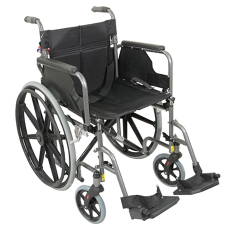 Image of Loops Deluxe Self Propelled Steel Wheelchair - Semi-Foldable Design - Hammered Finish Metallics