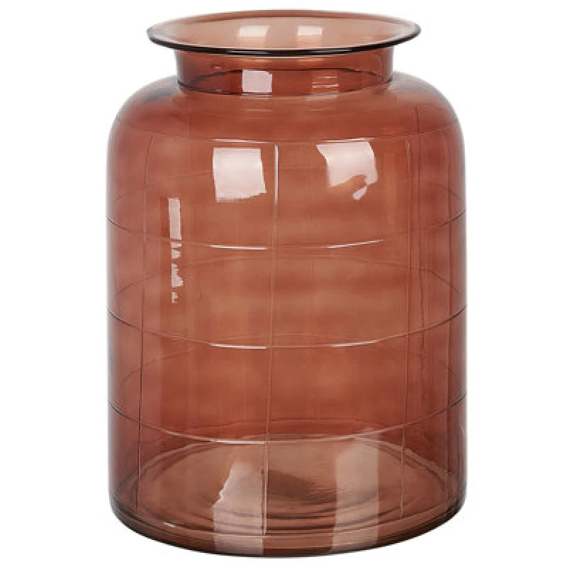 Image of Beliani Flower Vase Vindaloo Glass 35cm Golden Brown