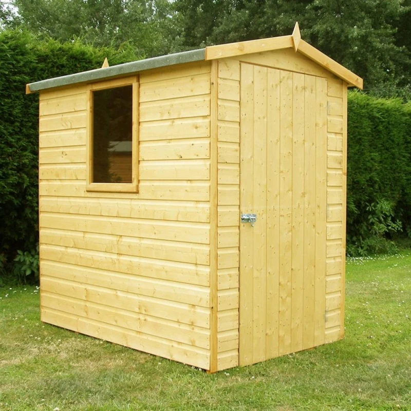 Image of Shires Lewis Handmade Garden Shed Approx 6 x 4 Feet in Brown Brown Unisex