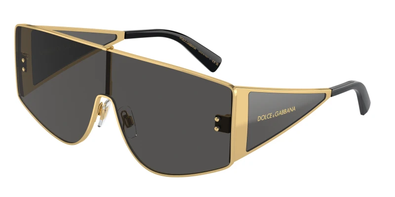 Image of Dolce & Gabbana Sharp Rectangular Shield Sunglasses, 144mm
