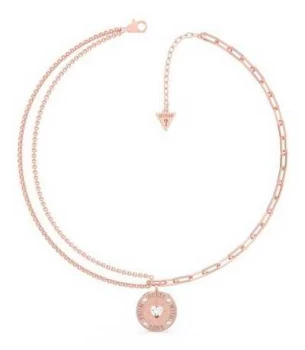 Image of Guess From Guess With Love 15-17" Chain 20mm Rose Gold Jewellery