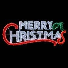 Image of Premier 203 x 82cm Multicoloured LED Merry Christmas Tinsel Light