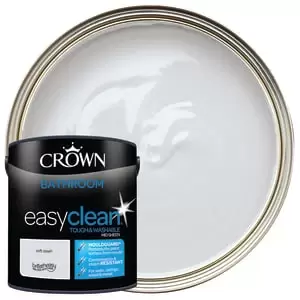 Image of Crown Easyclean Mid Sheen Emulsion Bathroom Paint - Soft Steel - 2.5L