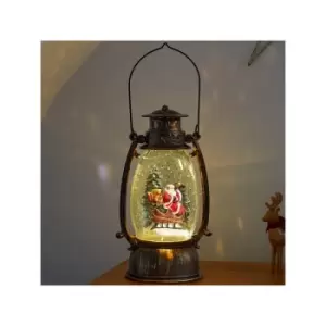 Image of Christmas Light Up Snow Swirl Lantern (Sleigh)