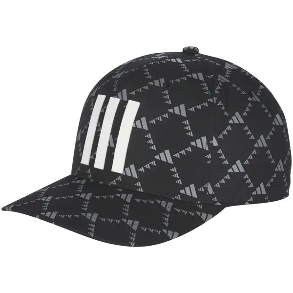 Image of adidas Tour 3 Stripe Print Cap - Black - OSFM