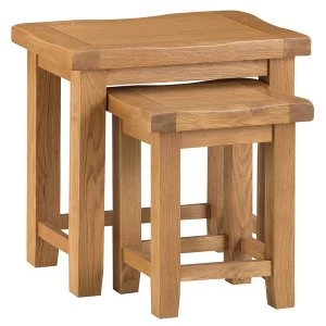 Image of Robert Dyas Stockbridge Ready Assembled Large Nest of 2 Oak Tables