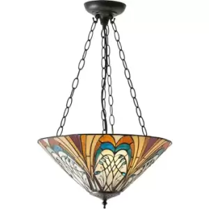 Image of Pendant lamp 3 Hector bulbs, glass and metal