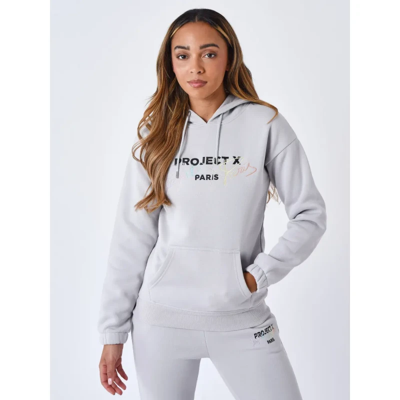 Image of Project X Paris Project X Paris Womens Embroidered Hoodie Blanc Female XS