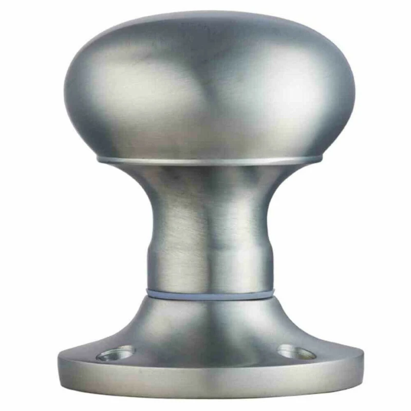 Image of Loops PAIR Mushroom Mortice Door Knob Unsprung 52mm Diameter Satin Chrome Multi unisex