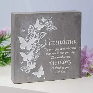 Image of Thoughts Of You Graveside Smooth Concrete Plaque - Grandma