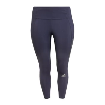 Image of adidas Own The Run 7/8 Running Leggings (Plus Size) Women - Shadow Navy