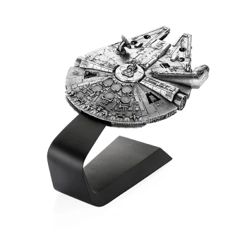 Image of Royal Selangor Star Wars Millennium Falcon Vehicle with Stand 19.5cm - Pewter Replica