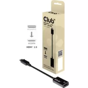 Image of club3D CAC-1080 DisplayPort Adapter [1x DisplayPort plug - 1x HDMI socket] Black