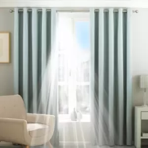 Image of Riva Home Twilight Blackout Ringtop Eyelet Curtains (Pair) Polyester Duck Egg (168X229Cm)