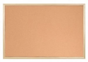 Image of Bi-Office Cork Notice Board Wood Frame 600mm X 400mm