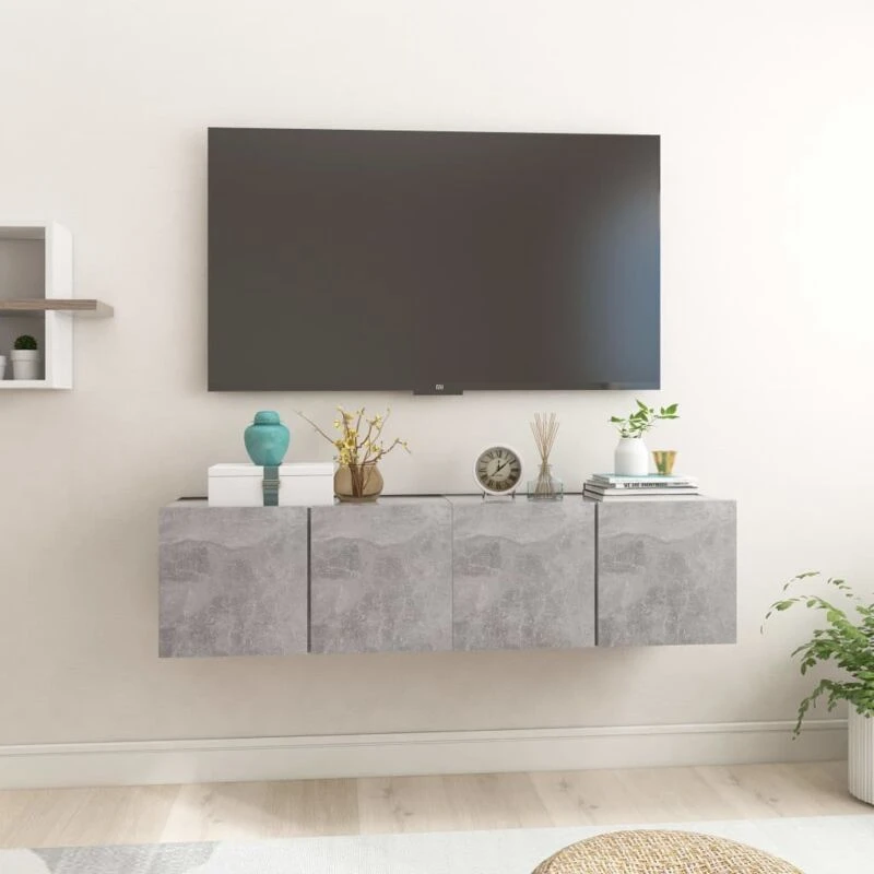 Image of VIDAXL Hanging tv Cabinets 2 pcs Concrete Grey 60x30x30cm Vidaxl 8720286587638