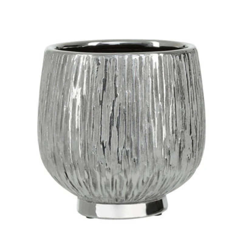 Image of Orsina Hesper Small Silver Ceramic Planter