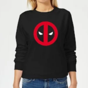 Image of Marvel Deadpool Clean Logo Womens Sweatshirt - Black