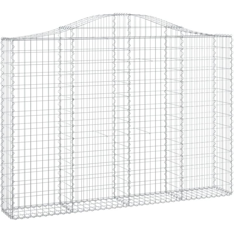 Image of vidaXL Arched Gabion Basket 200x30x140/160cm Galvanised Iron, Silver 153387