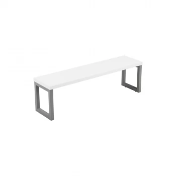Image of Picnic Bench 1800 - Ice White Top and Silver Legs