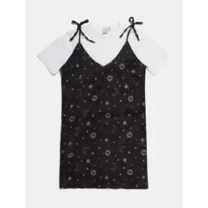 Image of Skinny Dip Layered T-Shirt Slip Dress - Black