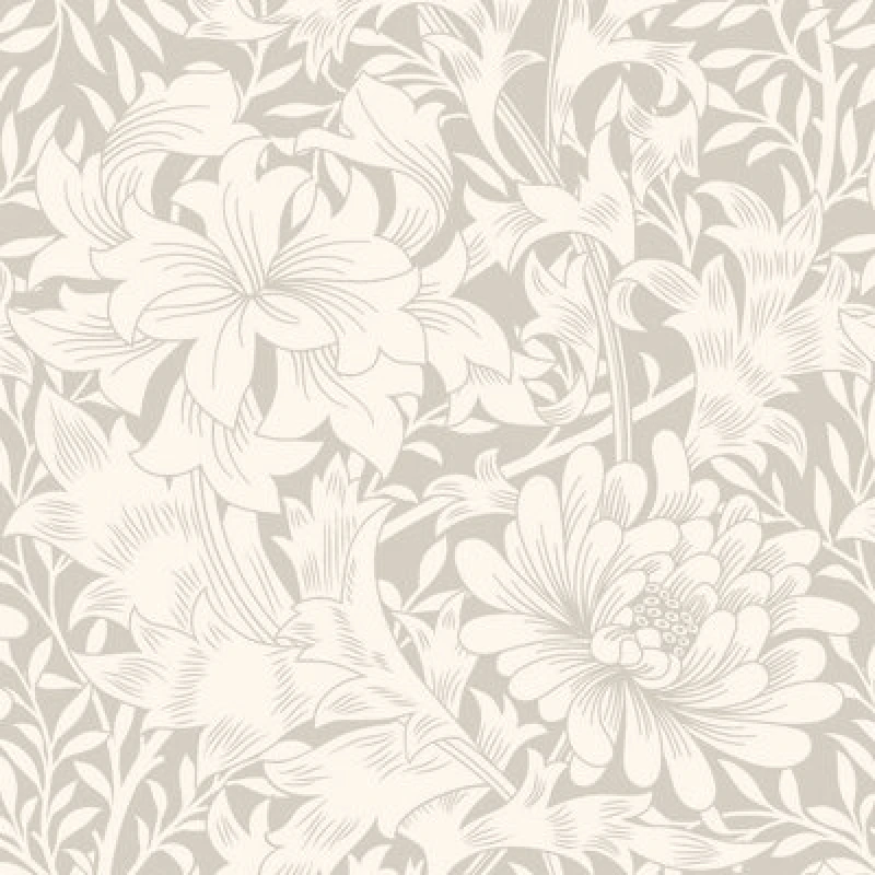 Image of Hoopla Walls Chrysanthemum Dove Smooth Matt Wallpaper