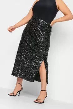 Image of Sequin Embellished Maxi Skirt