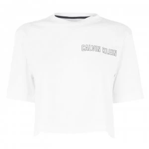 Image of Calvin Klein Performance Cropped Short Sleeve T Shirt - 100 BrightWhite