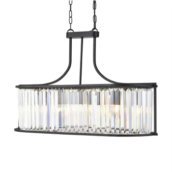 Image of Searchlight Victoria - 5 Light Bar Pendant Matt Black, with Glass, E27