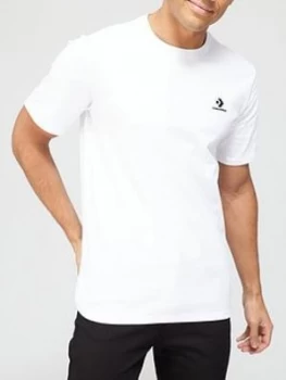 Image of Converse Embroidered Star Chevron Left Chest Tee - White